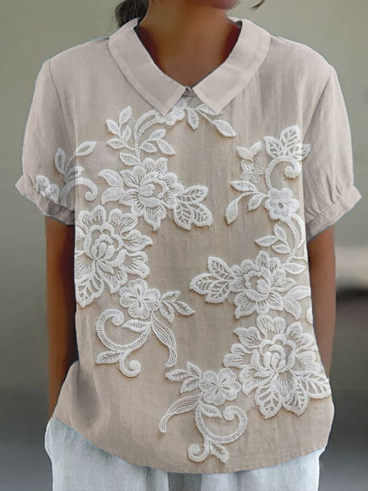 Vrouwelijke Bloemen Blouse met Katoen en Florale Prints