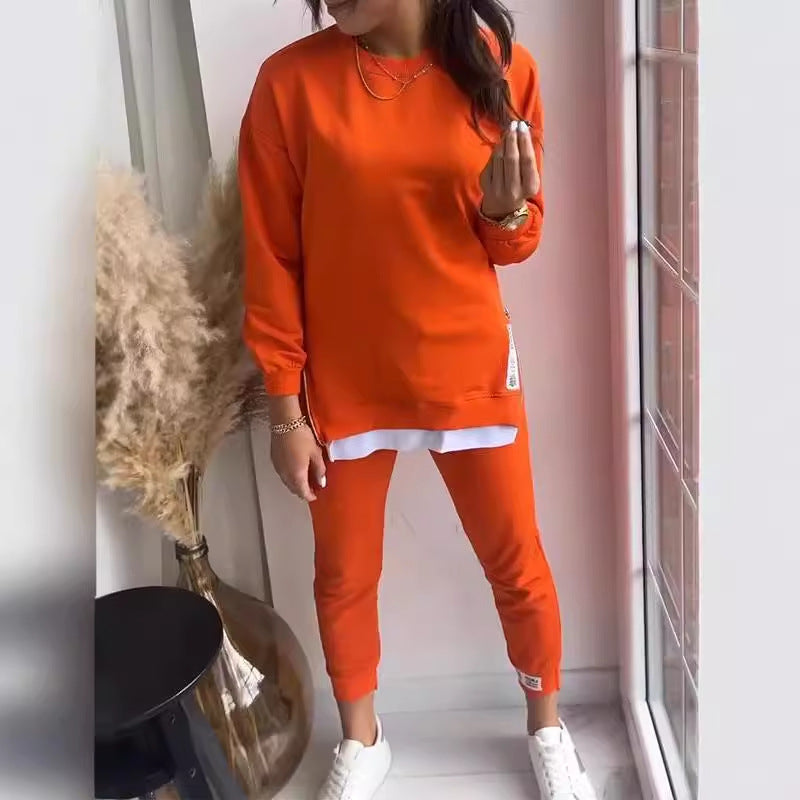 Dames Pak Tweedelig Casual Met Split Detail Modieus