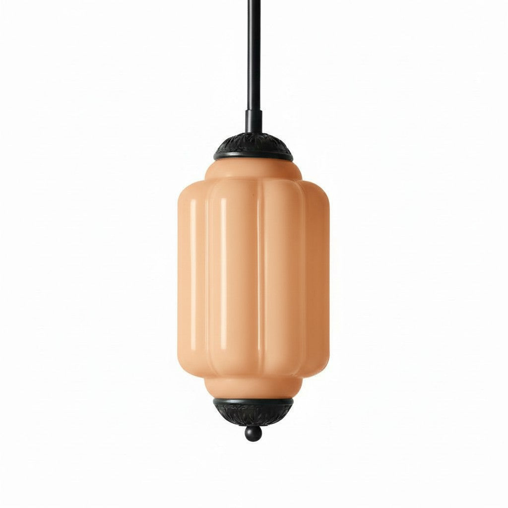 Vintage Melkglazen Hanglamp met Gegolfde Rand – Scandinavische Sfeerverlichting voor Keuken en Slaapkamer