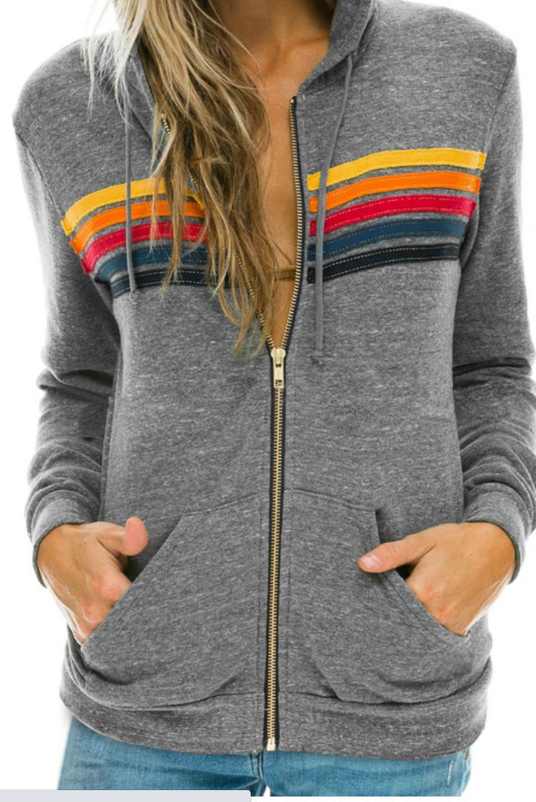 Dames Hoodie Regenboog Capuchon Trendy Vest