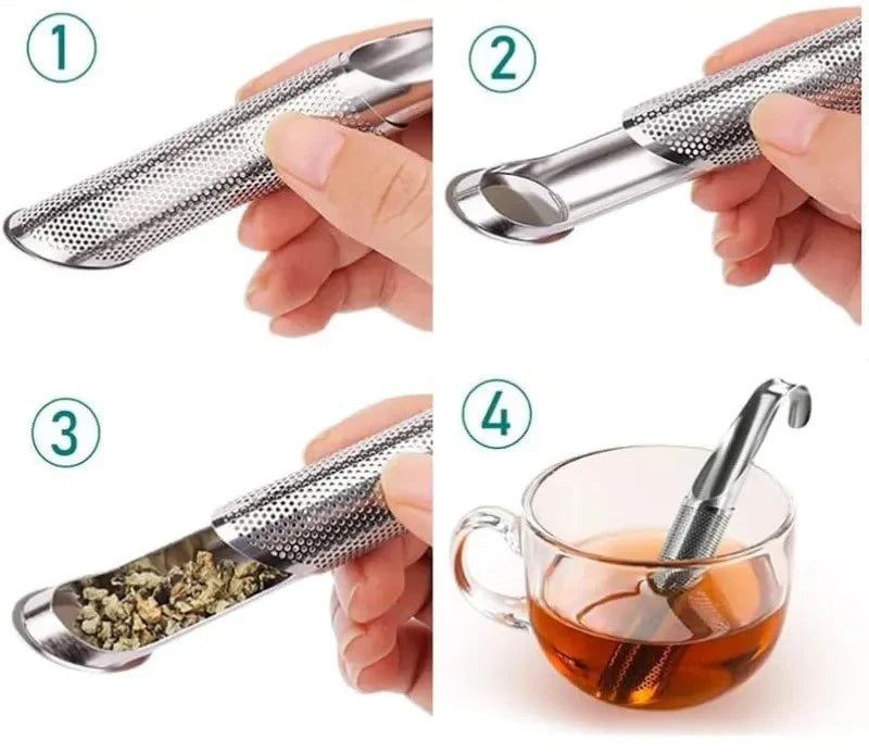 Thee-ei Set van 2 Stuks RVS Fijnmazig Infuser voor Losse Thee