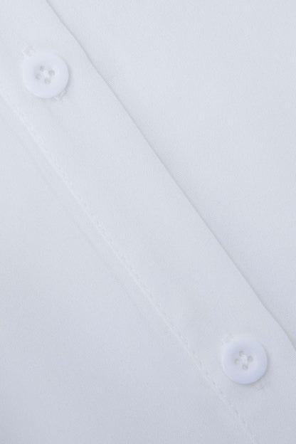 Witte Blouse Oversized Hoge Taille Klassieke Stijl