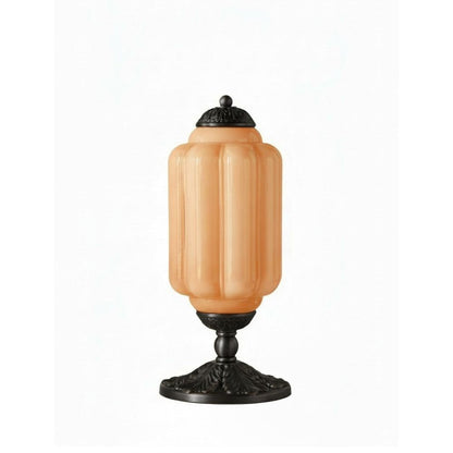 Glazen Tafellamp met Scallop Design Vintage Stijl Slaapkamer Woonkamer Accentverlichting Zwart Messing Matglas