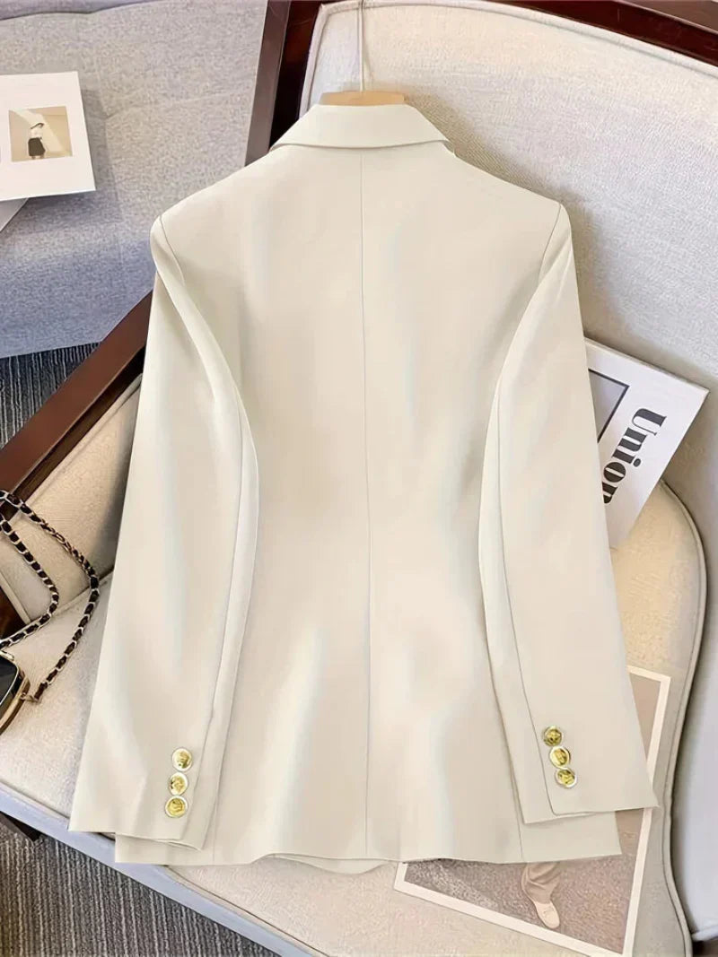 Dames Blazer Slim Fit met Gouden Knopen Elegant