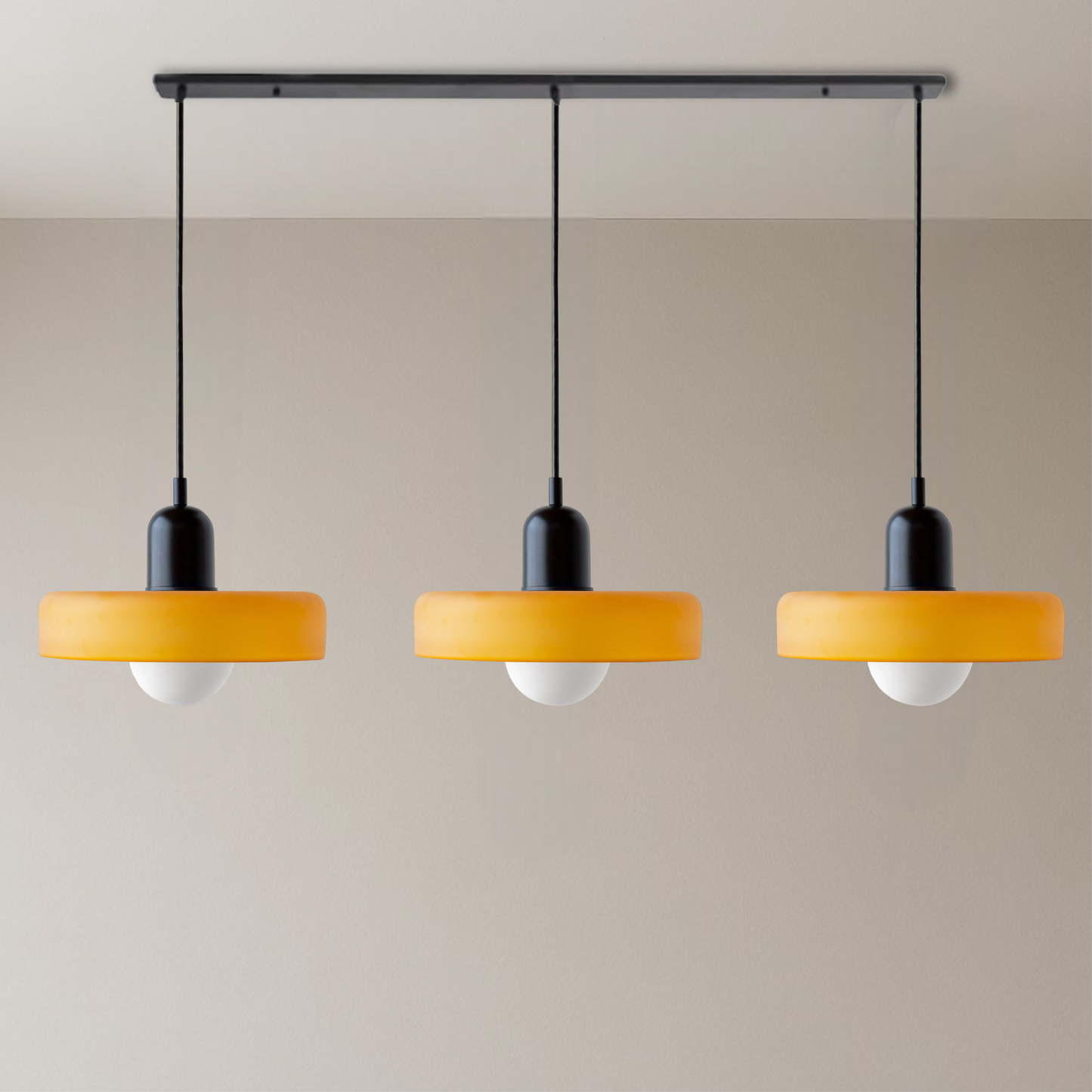 3-kops Bauhaus hanglamp glas G9 warm wit eetkamer verlichting modern design plafondlamp gekleurd glas