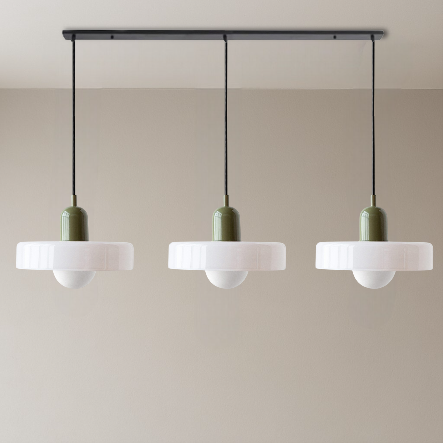 3-kops Bauhaus hanglamp glas G9 warm wit eetkamer verlichting modern design plafondlamp gekleurd glas