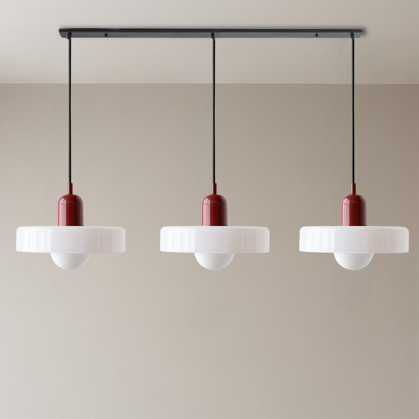 3-kops Bauhaus hanglamp glas G9 warm wit eetkamer verlichting modern design plafondlamp gekleurd glas