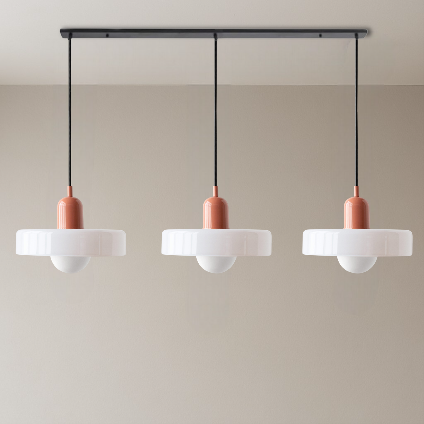 3-kops Bauhaus hanglamp glas G9 warm wit eetkamer verlichting modern design plafondlamp gekleurd glas