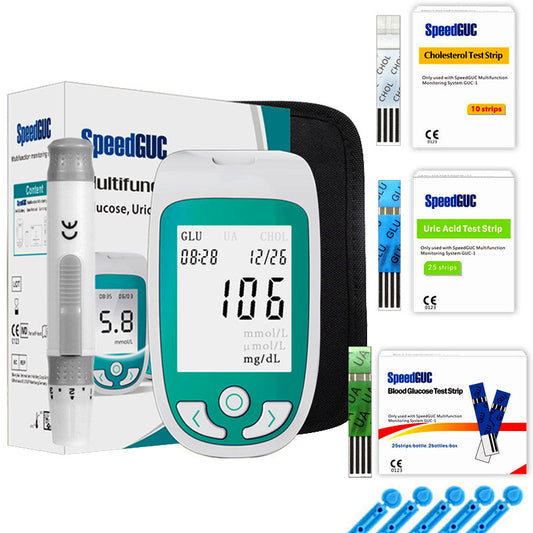Multifunctionele Gezondheidsmeter 3-in-1 Thuistester Cholesterol Glucosewaarde Urinezuur Digitale Bloedsuikermeter Snelle Zelftest