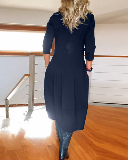 Vrouwelijke Elegante Jurk Comfortabele Stijl