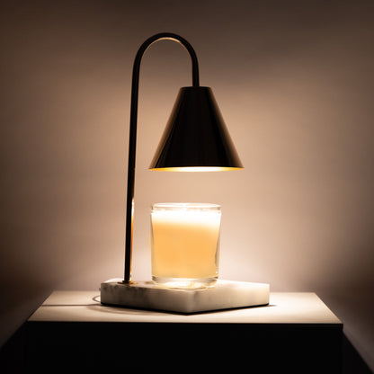 Luxe Kaarsverwarmer Lamp Met Tijdloze Marmeren Afwerking En Vlamloze Warmte