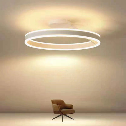 Plafondlamp LED Ring Metaal Acryl Zwart Wit Dimbaar Woonkamer Slaapkamer 50cm