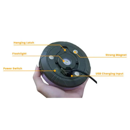 Campinglamp met Oprolbare Lichtsnoer | 4-in-1 Tentlamp & Sfeerverlichting voor Kamperen