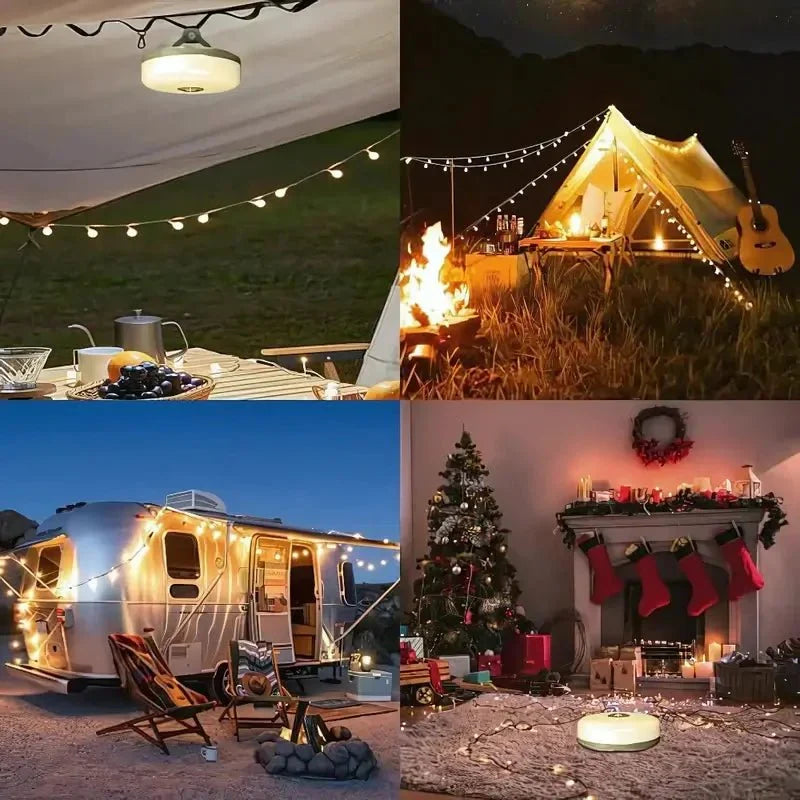 Campinglamp met Oprolbare Lichtsnoer | 4-in-1 Tentlamp & Sfeerverlichting voor Kamperen