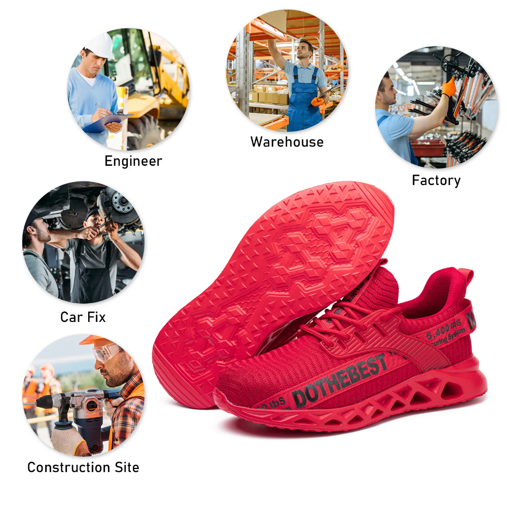 Ultracomfortabele Veiligheidsschoenen met Ademende Flyknit Technologie – Stalen Neus & Kevlar Zool – Antislip Werkschoen voor Professionals