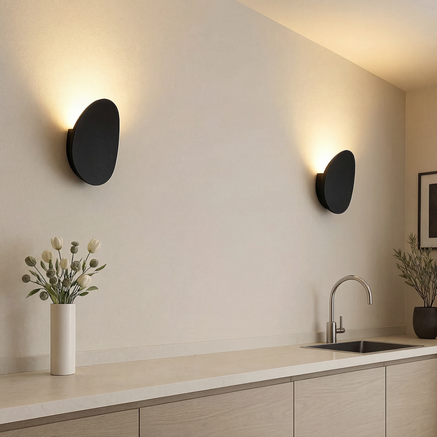(4-pack) Schemer Wandlamp LED Warm Licht Zwart Wandverlichting Interieur Indirect Licht Modern Minimalistisch