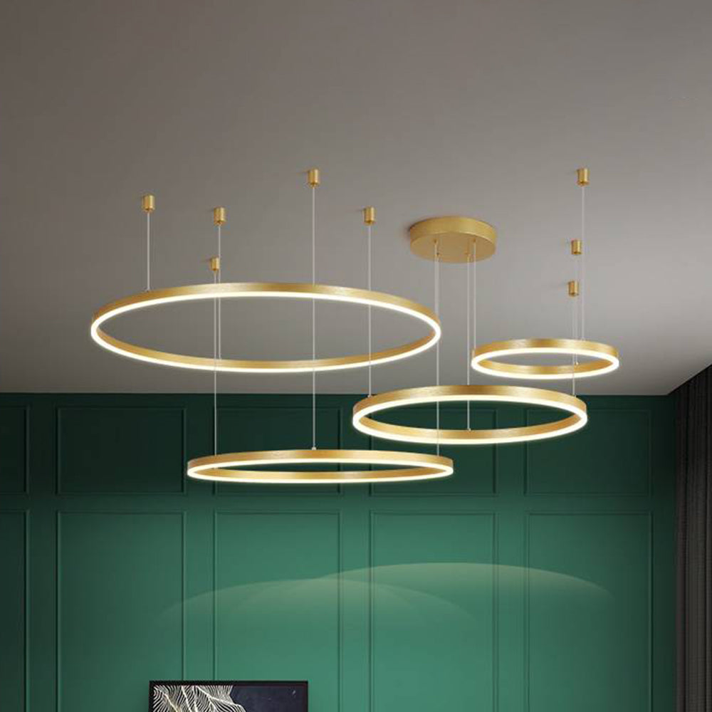 Hanglamp Ring Led Rond Metaal Zwart Goud Koffie Dimbaar Woonkamer Slaapkamer Eetkamer