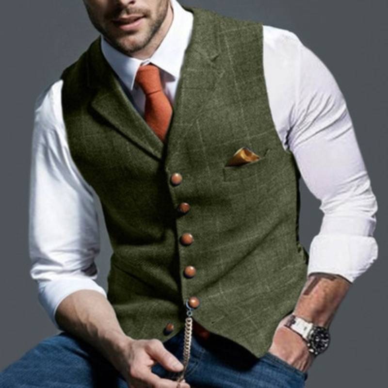 Heren Gilet Klassieke Vintage Look