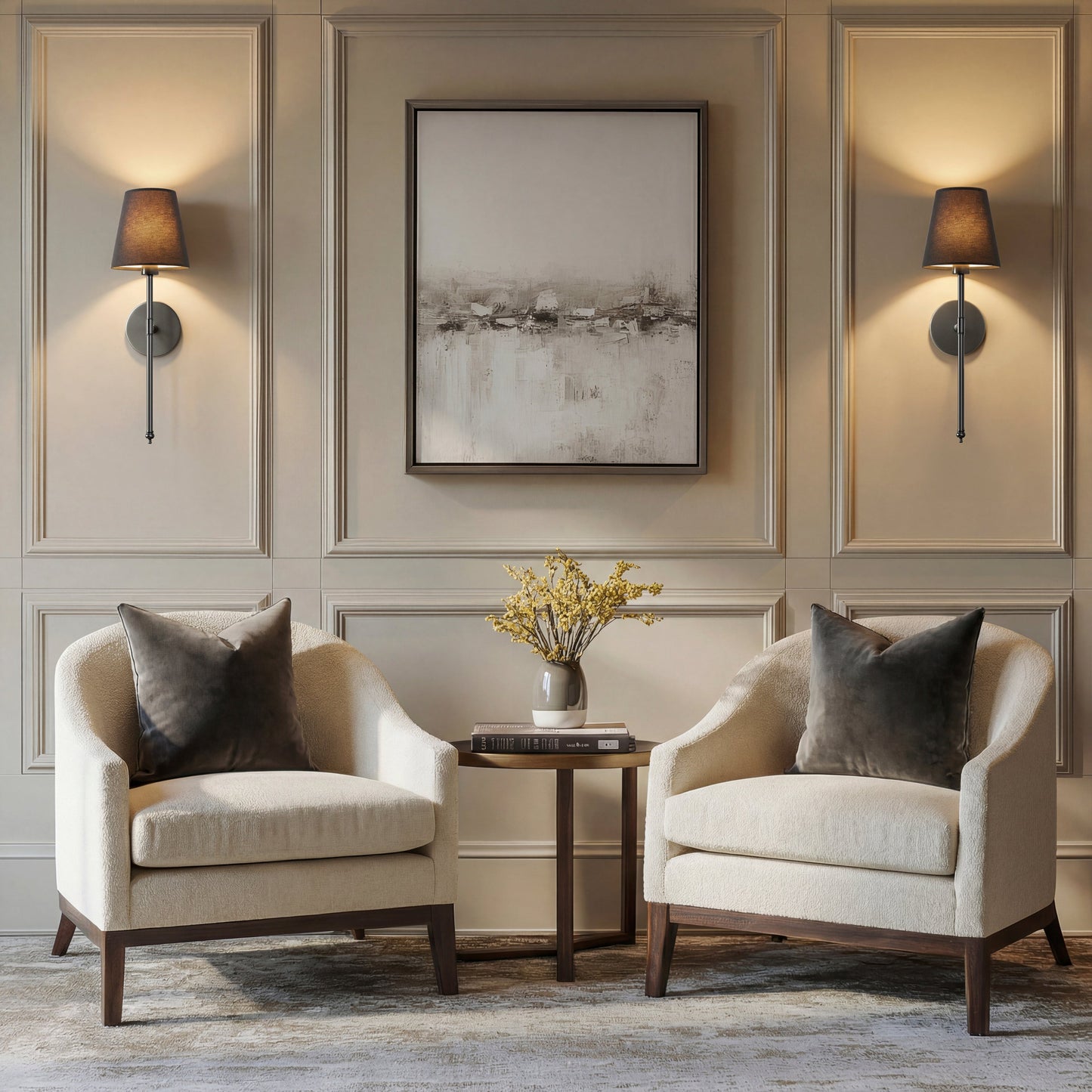 Wandlamp Goud Zwarte Kap Set 2 Draadloos Afstandsbediening Dimbaar RGB Slaapkamer Woonkamer