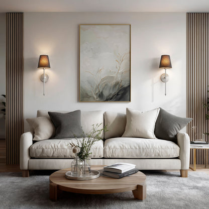 Wandlamp Goud Zwarte Kap Set 2 Draadloos Afstandsbediening Dimbaar RGB Slaapkamer Woonkamer