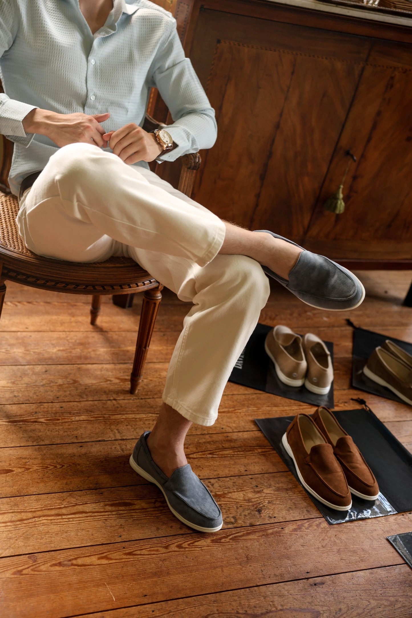 Heren Loafers Suède Instapschoenen Comfortabele Zool