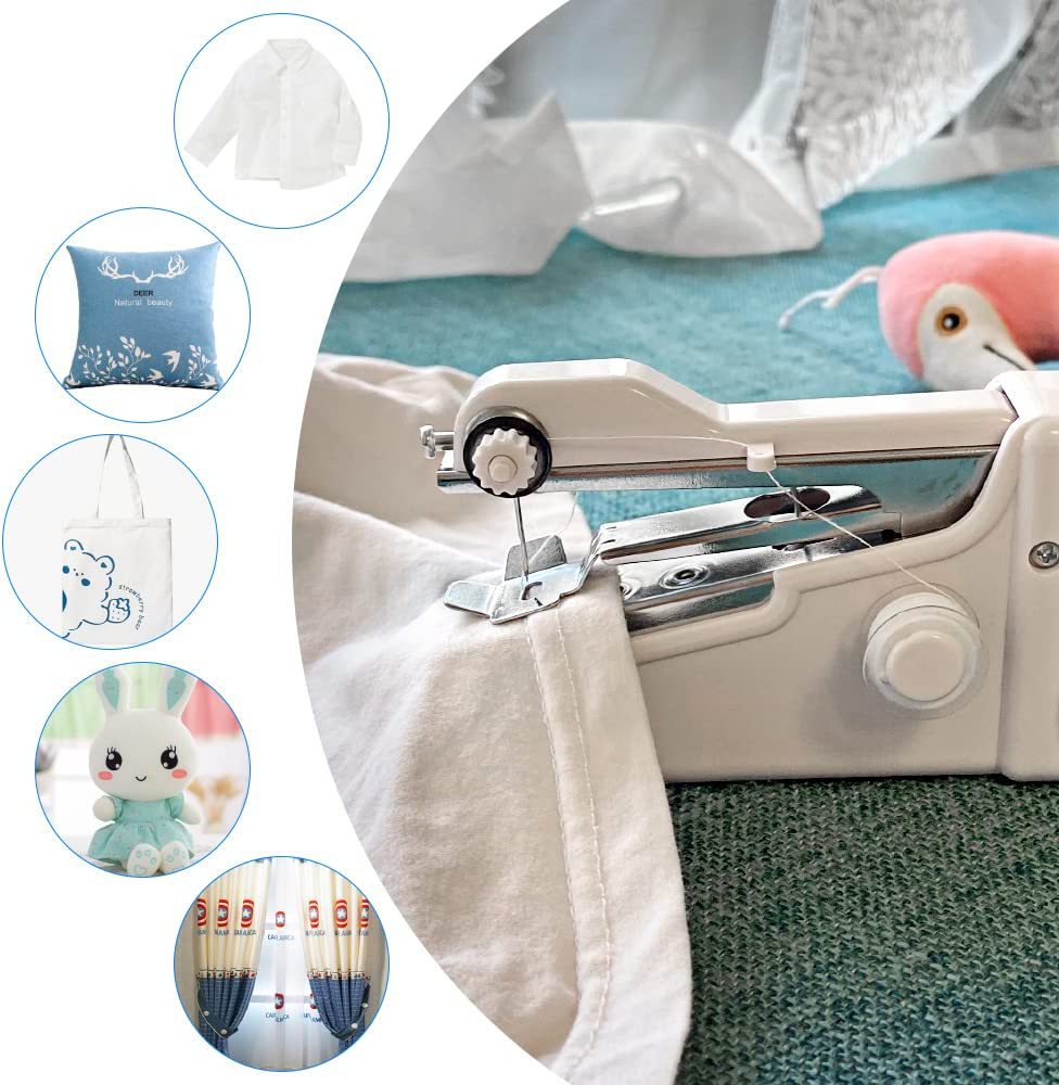 Handmatige Naaimachine Draagbaar Klein Naaiapparaat voor Kleding Reparatie Thuis & Onderweg