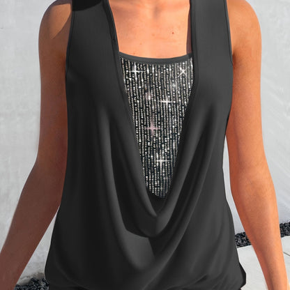 Glitter Tanktop Pailletten Dames Top