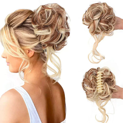 Haarknot met Krullen – Synthetisch Haar – Clip-On Knot – Volumineus – Verschillende Kleuren