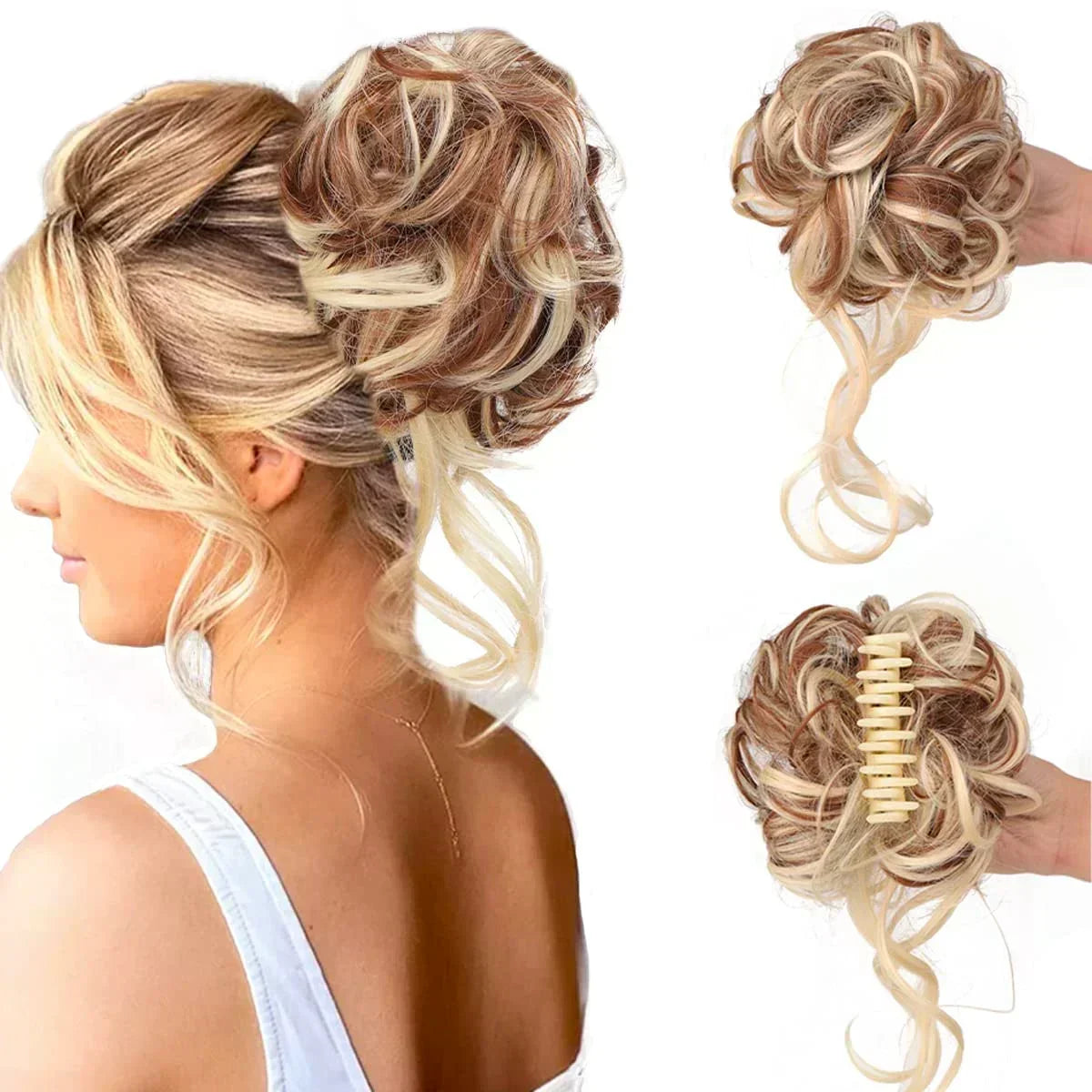 Clip-In Hair Bun met Krullen – Vollere Knot in Seconden zonder Styling