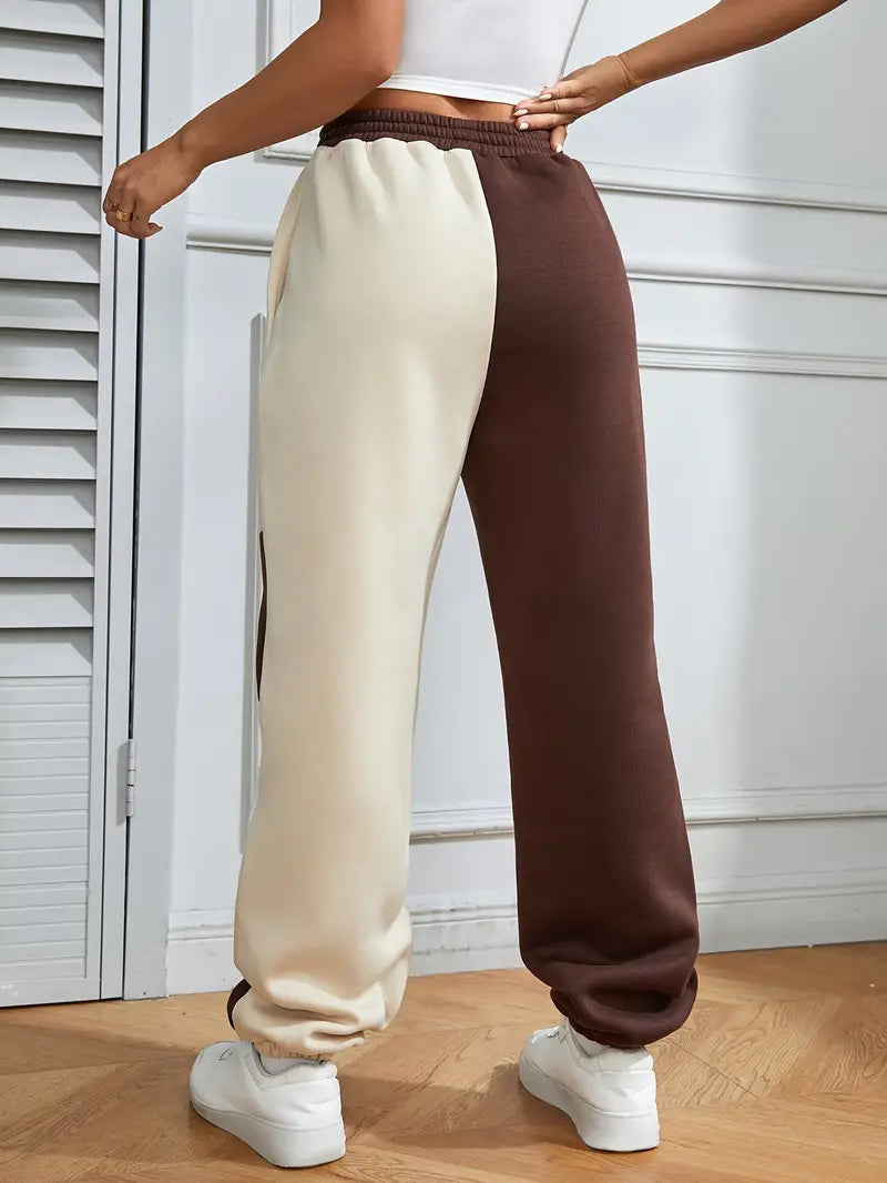 Joggerbroek Met Koord Losse Zittende Broek Kleur Blok