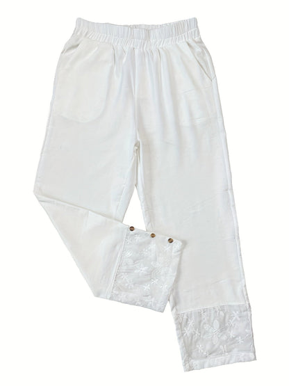 Dames Broek Elastische Band en Kantdetail
