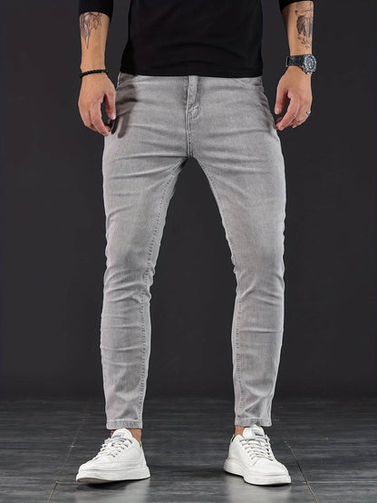 Heren Skinny Jeans – Slim Fit Spijkerbroek Met Rits