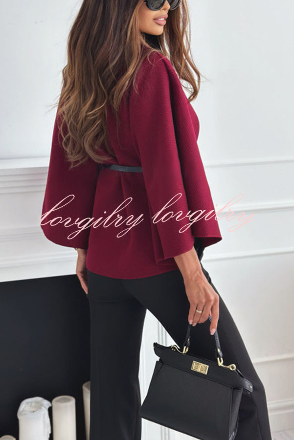 Dames Cape Top Zwart Elegante Stijl