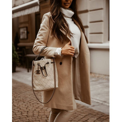 Dames Winterjas Lange Coat met Reverskraag Stijlvol Warm
