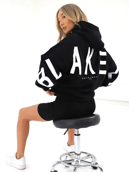Dames Fleece Hoodie Met Leuke Tekst Print
