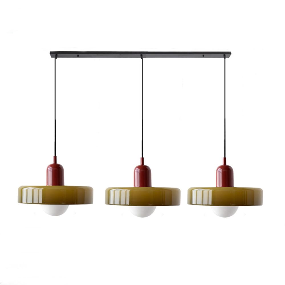 Luccon Triple Hanglamp Glas G9 Retro Kleuren Eettafel Woonkamer Design Verlichting Meerlamp