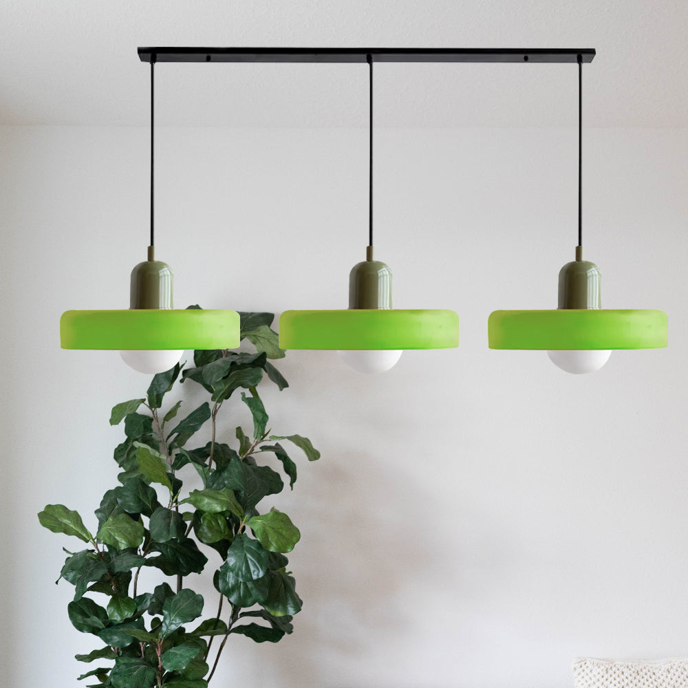 Luccon Triple Hanglamp Glas G9 Retro Kleuren Eettafel Woonkamer Design Verlichting Meerlamp
