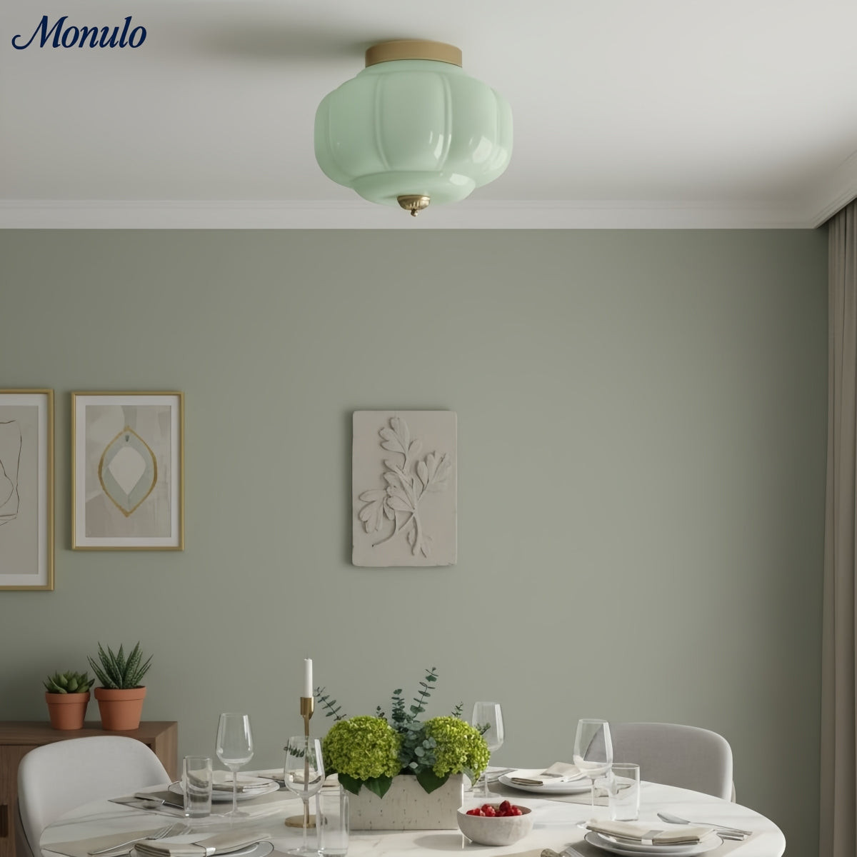 Retro Plafondlamp met Melkglazen Kap – Verfijnde Semi-Flush Mount Verlichting voor Moderne Interieurs