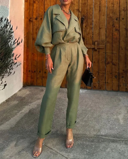 Dames Pak Tweedelig Elegant Ruimvallend Model