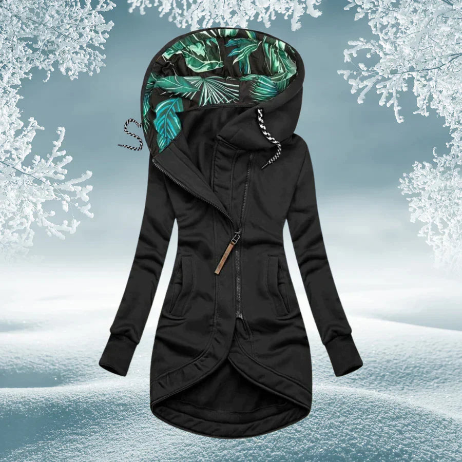 Damesparka Waterdicht met Capuchon Warm en Groen
