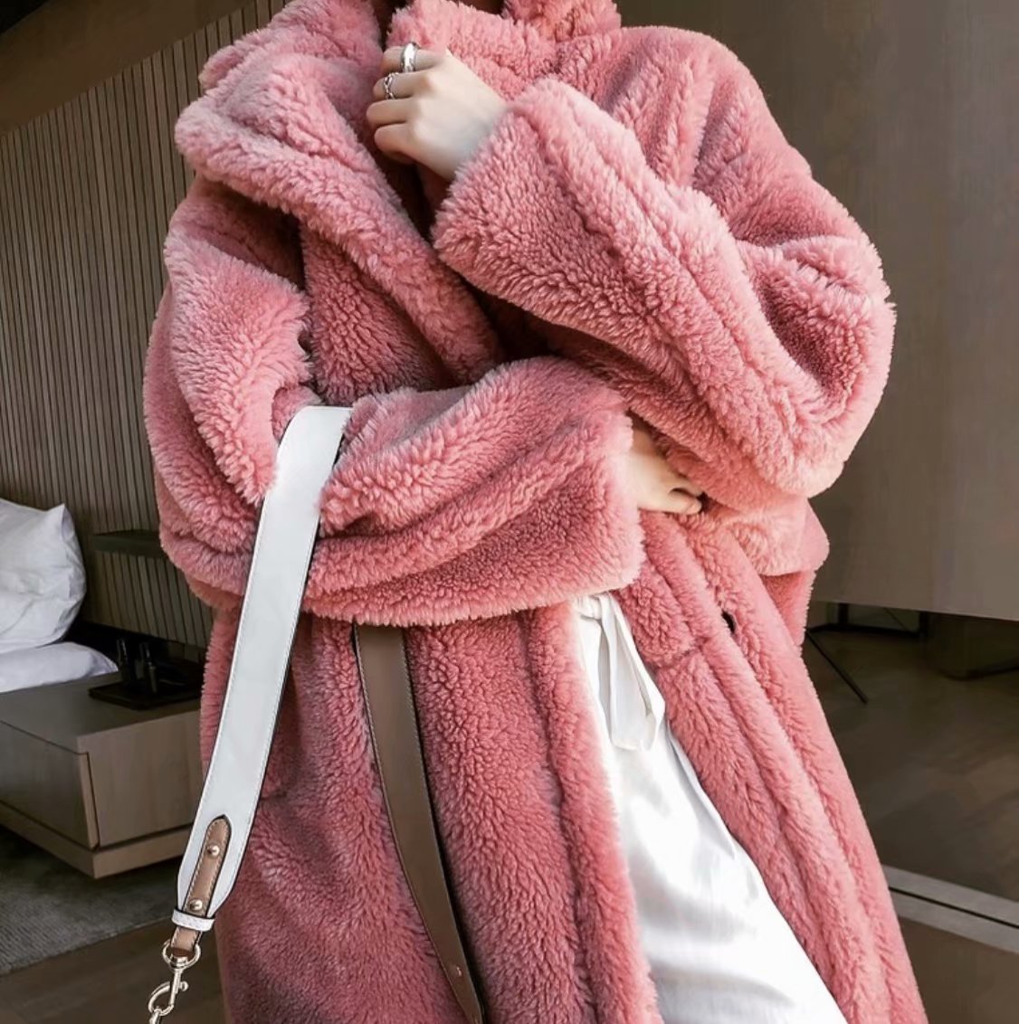 Dames Teddyjas Lange Warme Luxe Stijl