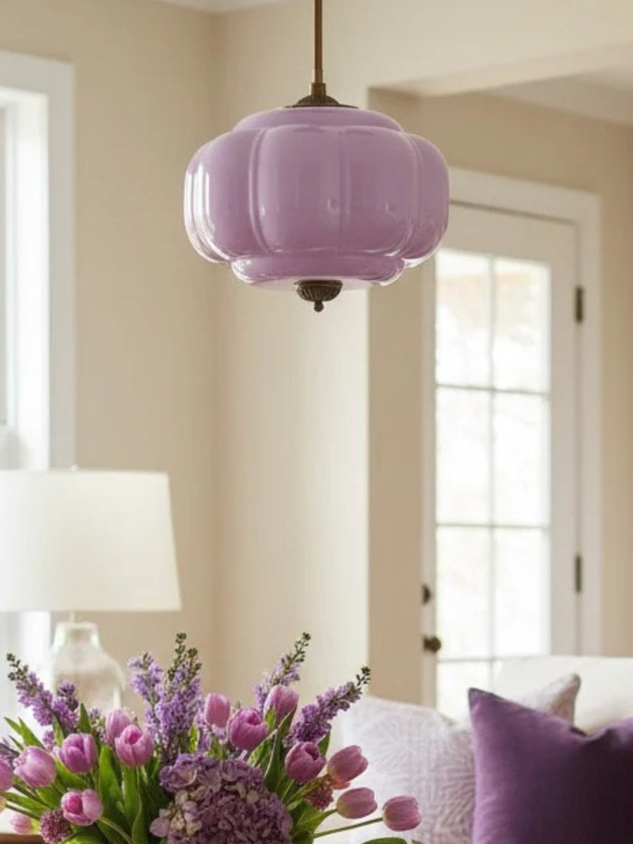 Vintage Melkglas Plafondlamp Geschulpt Rand Wit Roze Groen Blauw Helder Mat Glas Semi-Flush Hanglamp Messing Zwart Finish