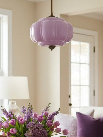 Vintage Melkglas Plafondlamp Geschulpt Rand Wit Roze Groen Blauw Helder Mat Glas Semi-Flush Hanglamp Messing Zwart Finish