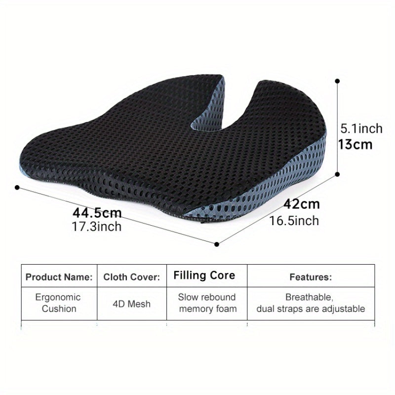 Ergonomisch Driehoekig Autositkussen Memory Foam – Ergonomische Zitsteun met Drukverlichting voor Auto Stoel Kantoor Bureaustoel