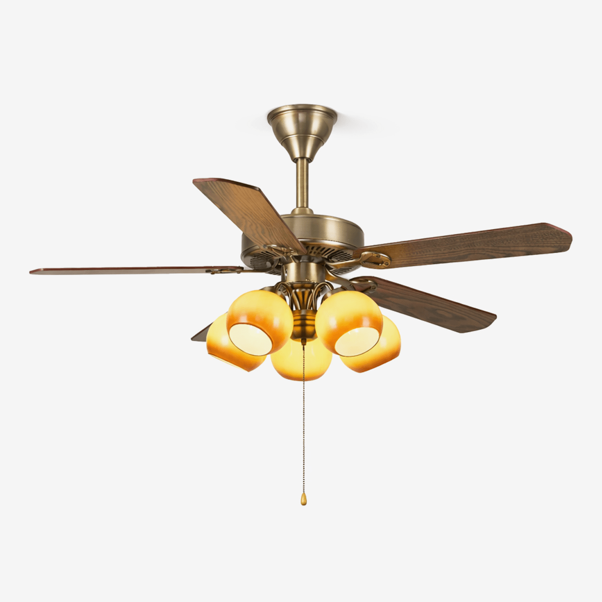 Theodore Vintage Plafondventilator met Verlichting — Retro Design met Dimbare Afstandsbediening