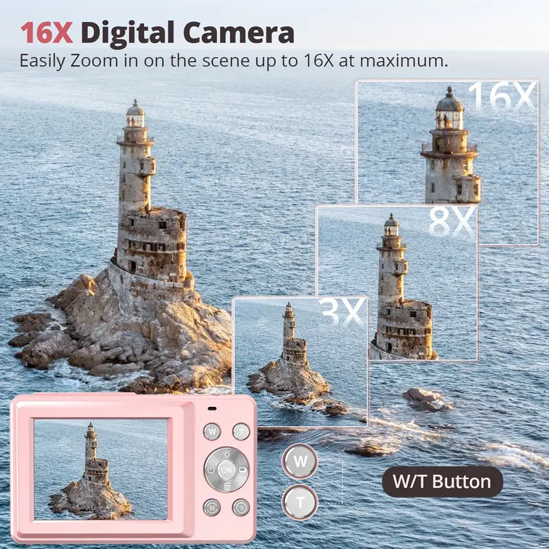 Digitale Camera Retro Vintage 1080p Compact Draagbaar Nostalgisch Ontwerp