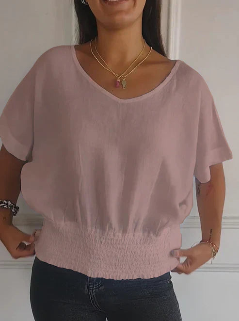 Dames T-shirt Korte Mouwen V-hals Zomer