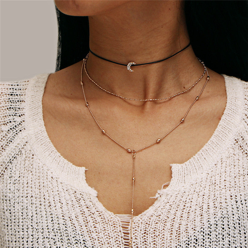 Gouden Choker Ketting voor Vrouw met Hangende Pendant