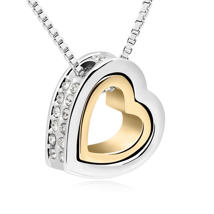 Dames Ketting met Steentjes Zilver Hartvormig Trendy Sieraad - StudioMarella