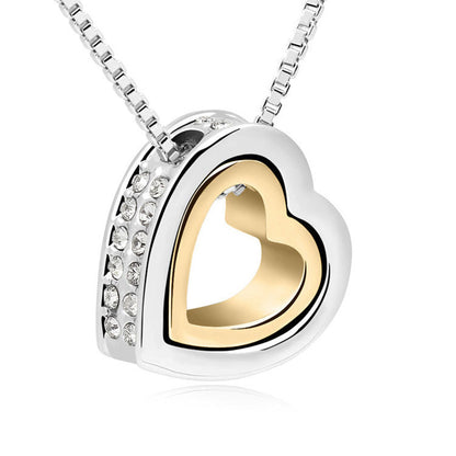 Dames Ketting met Steentjes Zilver Hartvormig Trendy Sieraad - StudioMarella